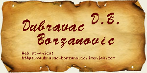 Dubravac Borzanović vizit kartica